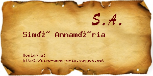 Simó Annamária névjegykártya